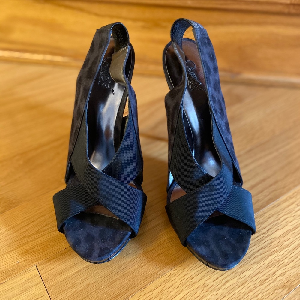 Black Peep Toe Slingback